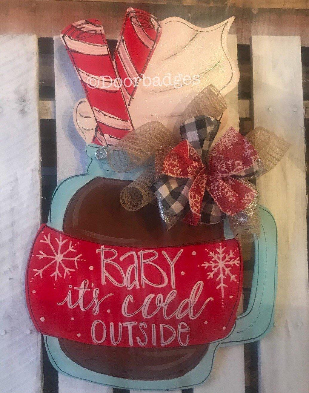 Christmas Door Hanger - Hot Chocolate Door Decor