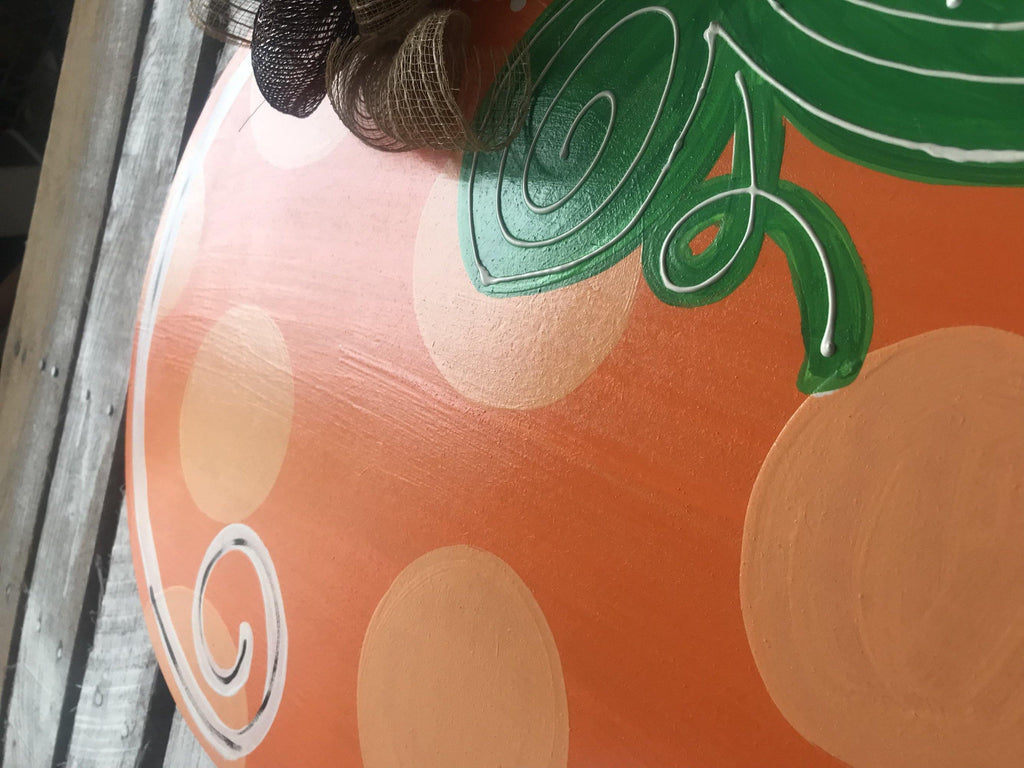 Sale Item: Pumpkin Fall Door Hanger - Harvest Door Decor - Thanksgiving Hand Painted - Fall Wreath