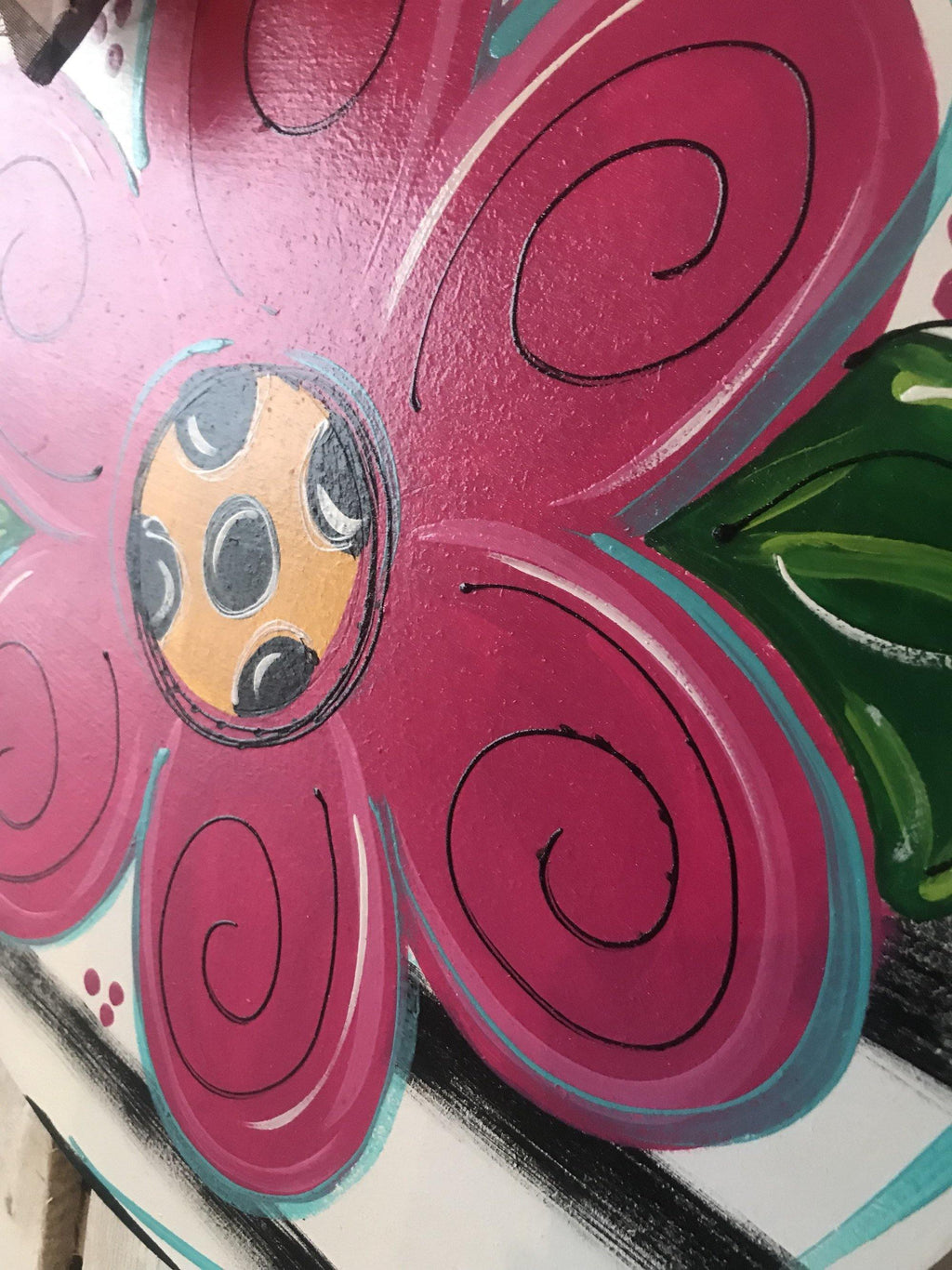 Flower door hanger - spring summer -