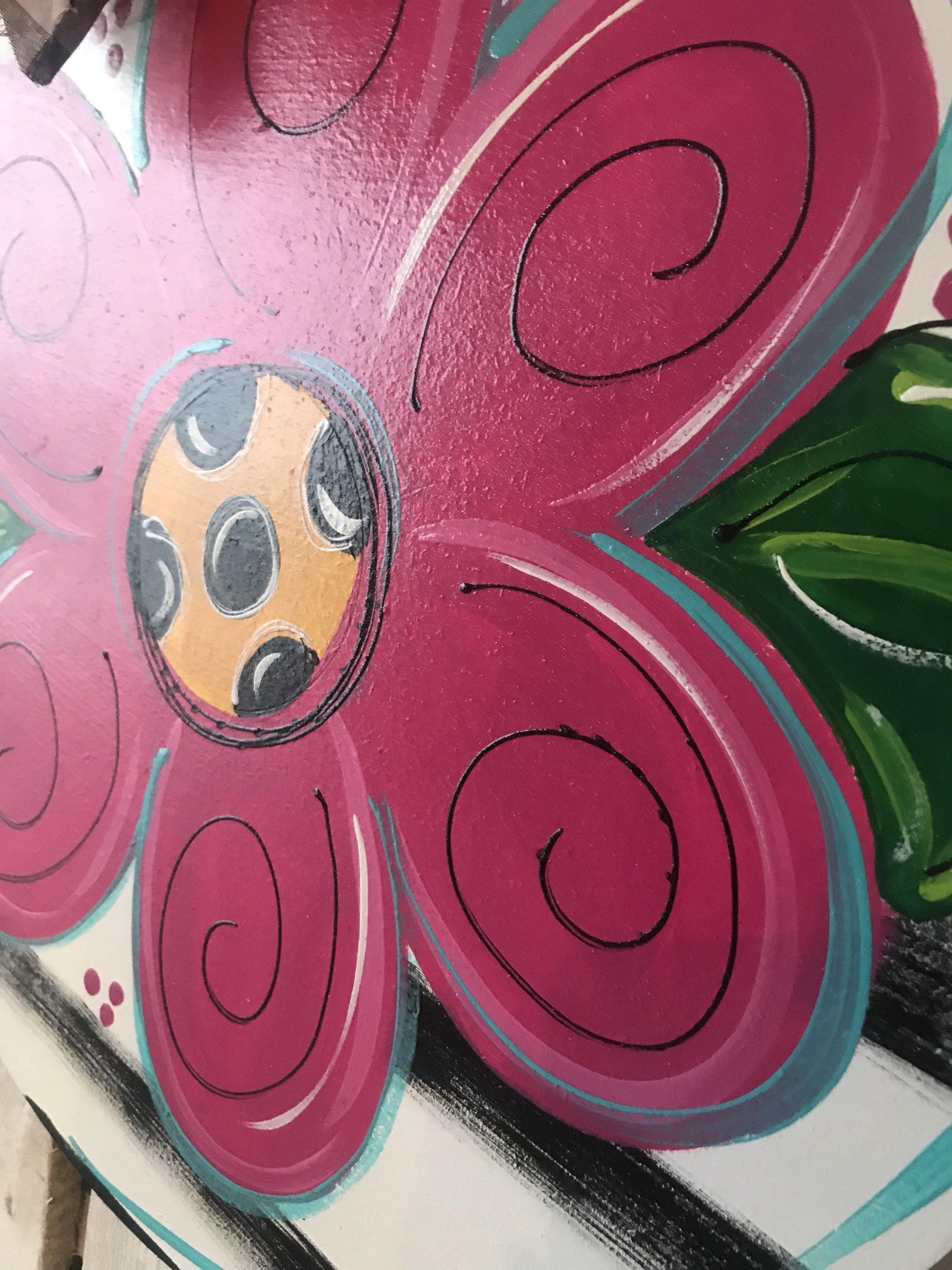Flower door hanger - spring summer -