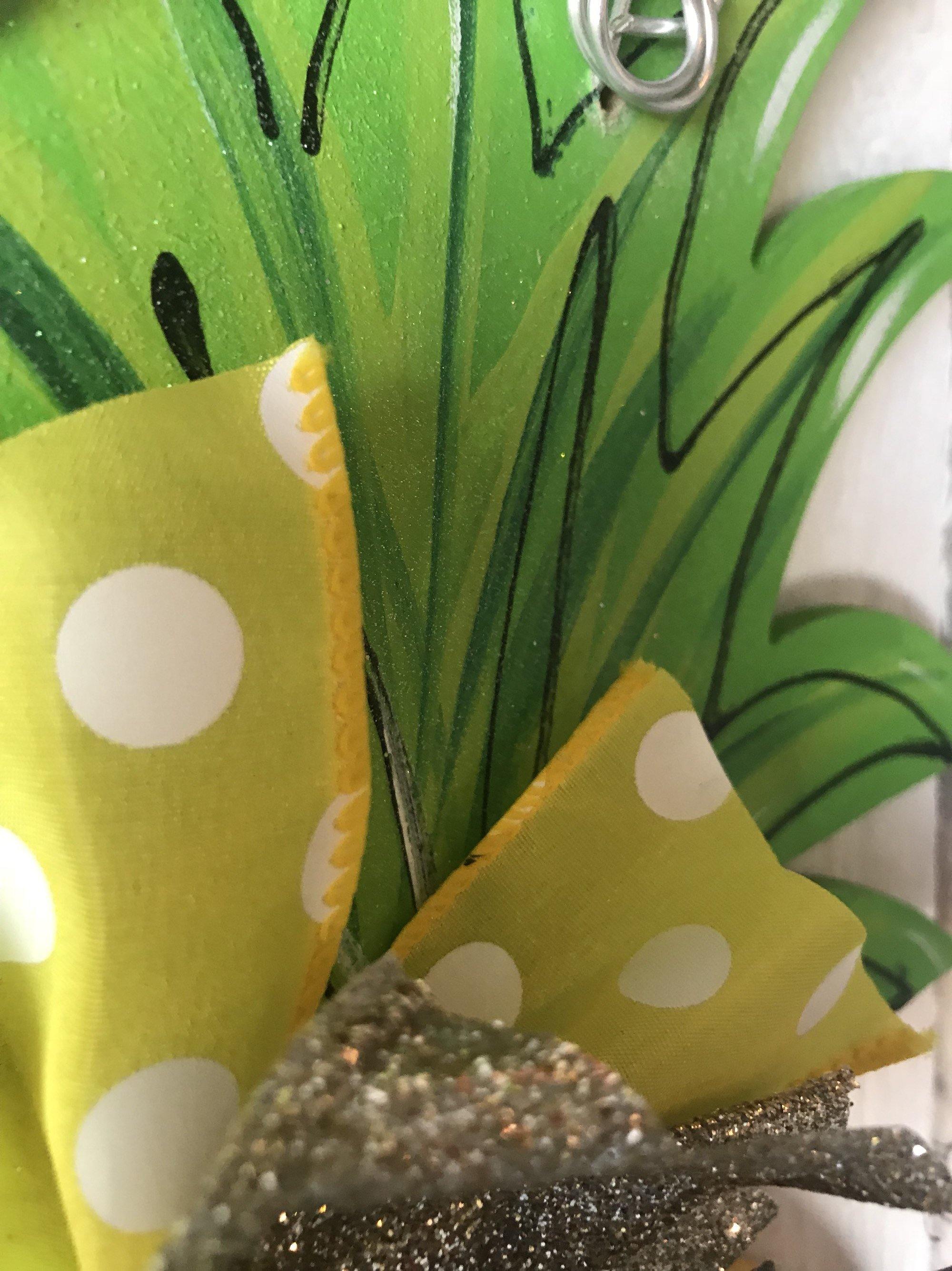 Pineapple Door Hanger - sunglasses door Decor - welcome wreath - spring summer hand painted personalized door hanger