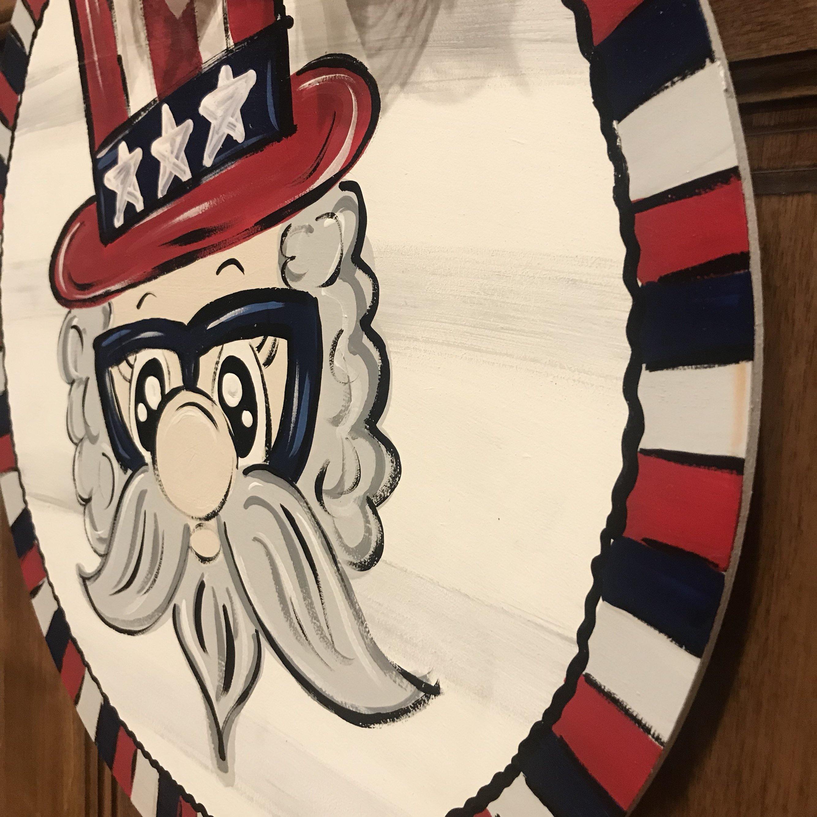 Fourth of July Door Hanger - Uncle Sam - Patriotic door Decor - 4th of July