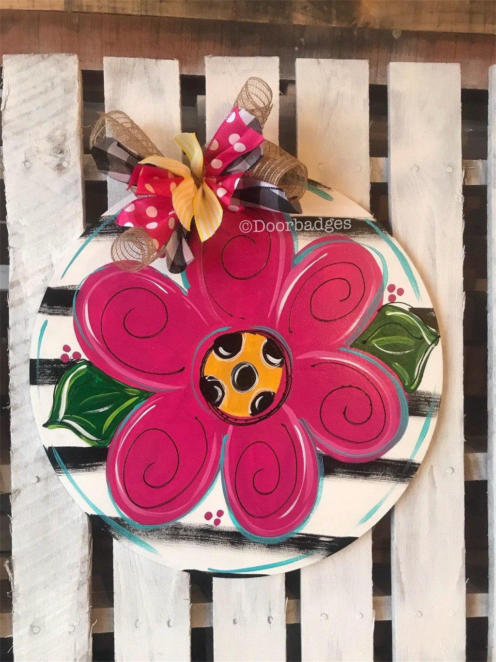 Flower door hanger - spring summer -
