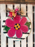 Flower door hanger - spring summer -