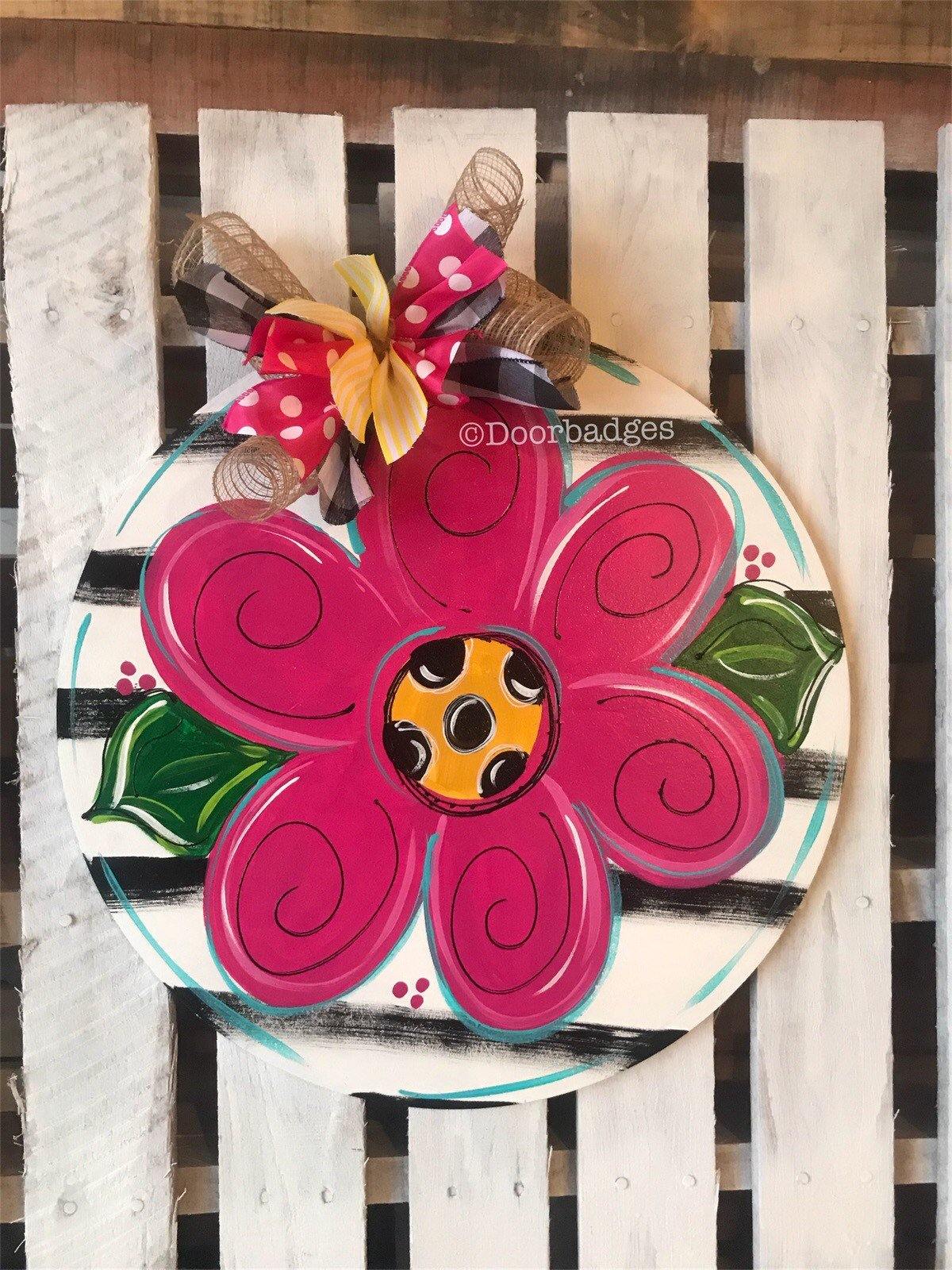 Flower door hanger - spring summer -