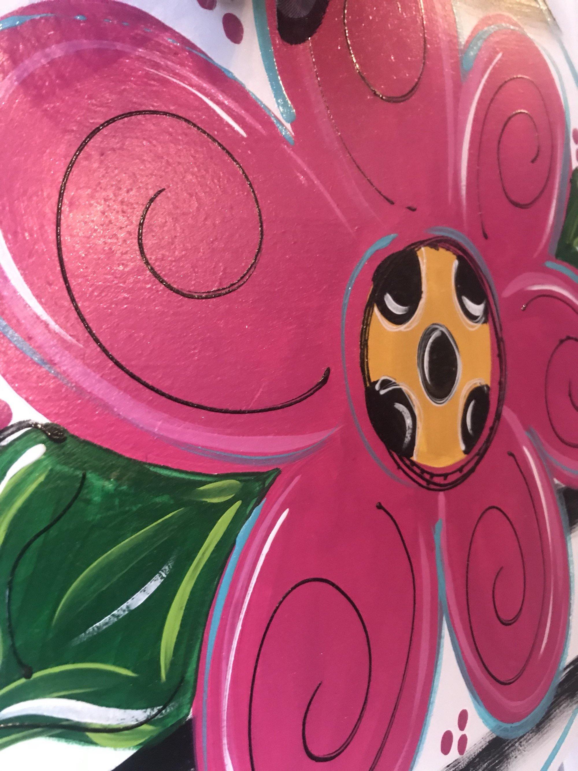 Flower door hanger - spring summer -