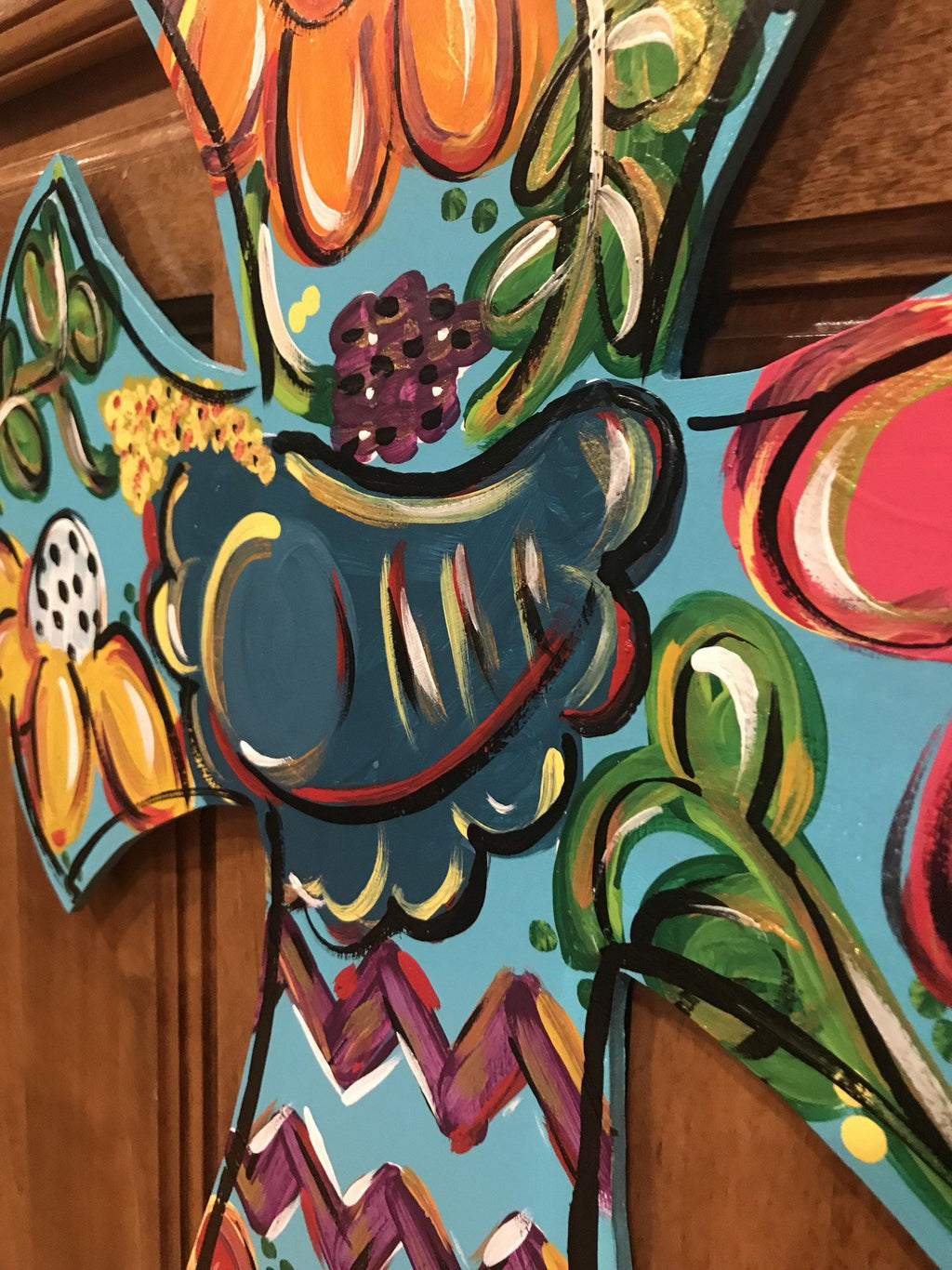 Cross Door Hanger - Flowers -