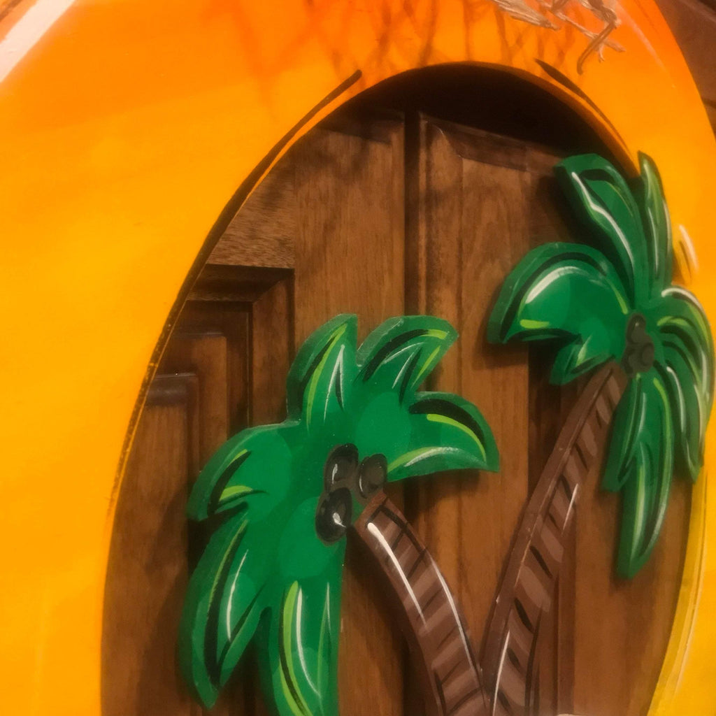 Palm tree summer Door Hanger - beach door Decor - pool wreath - tropical - hand painted personalized door hanger