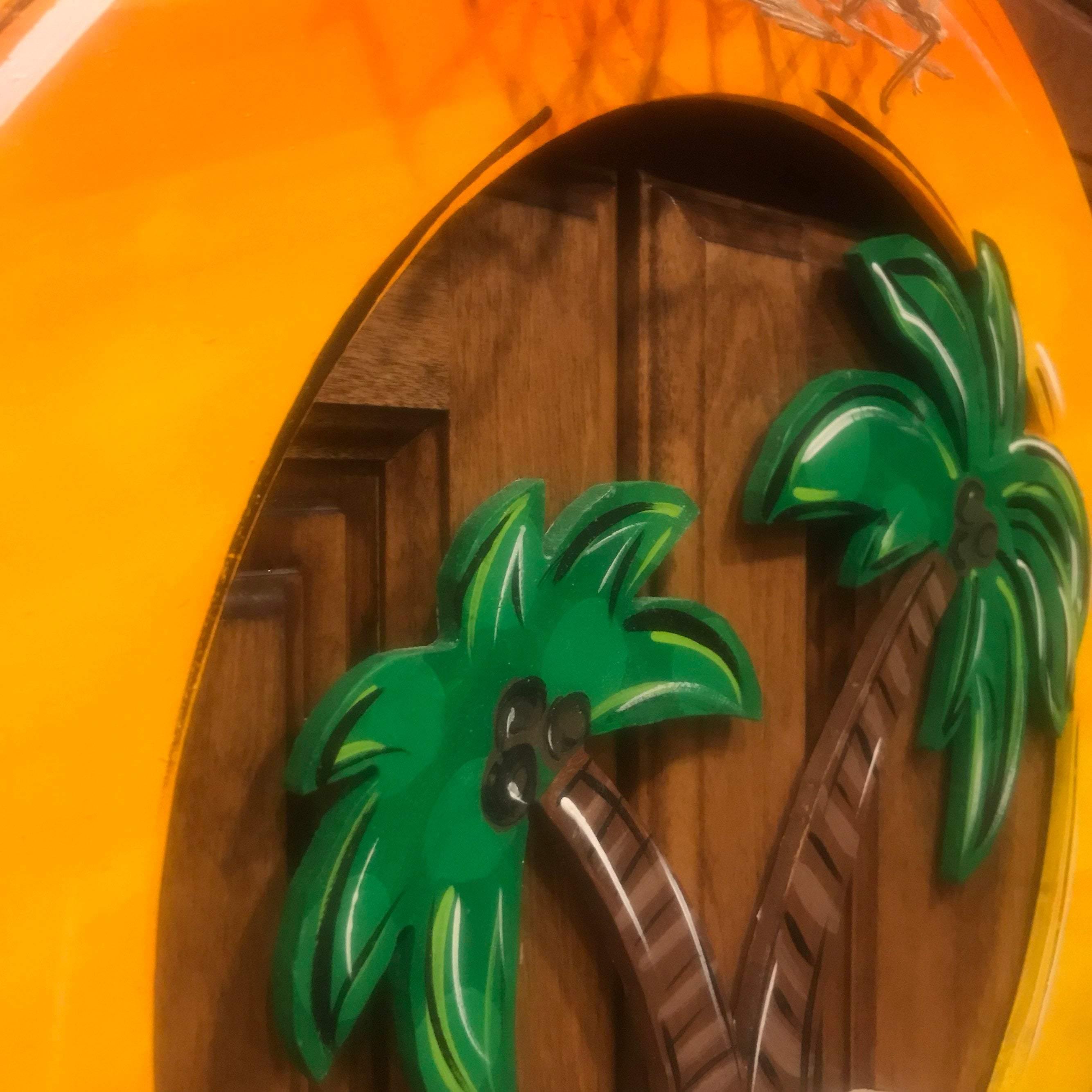 Palm tree summer Door Hanger - beach door Decor - pool wreath - tropical - hand painted personalized door hanger
