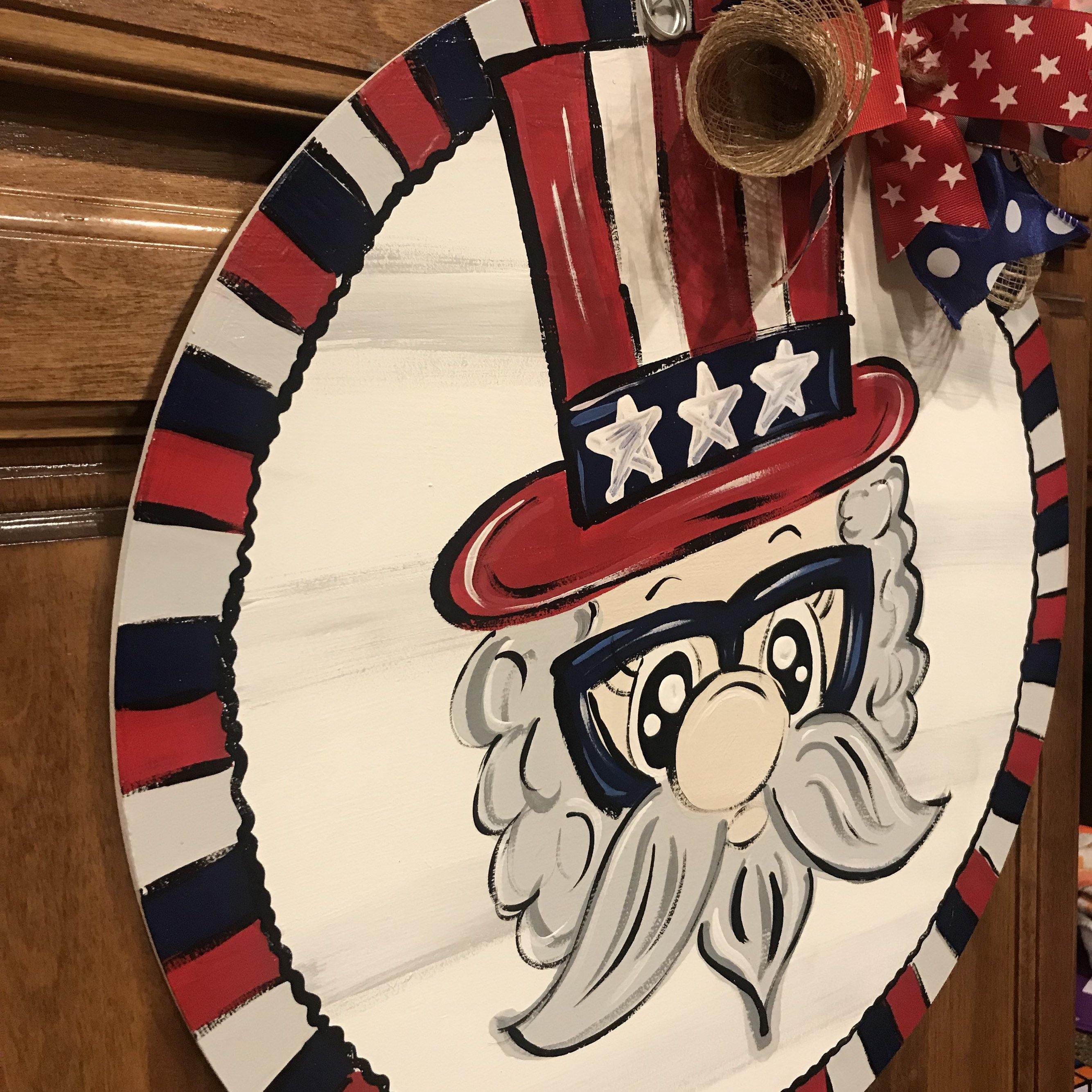 Fourth of July Door Hanger - Uncle Sam - Patriotic door Decor - 4th of July