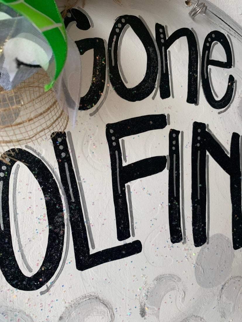 Golf Ball door hanger, Gone Golfing door hanger, sports door hanger, sports door signs, wooden door hanger, hand paint