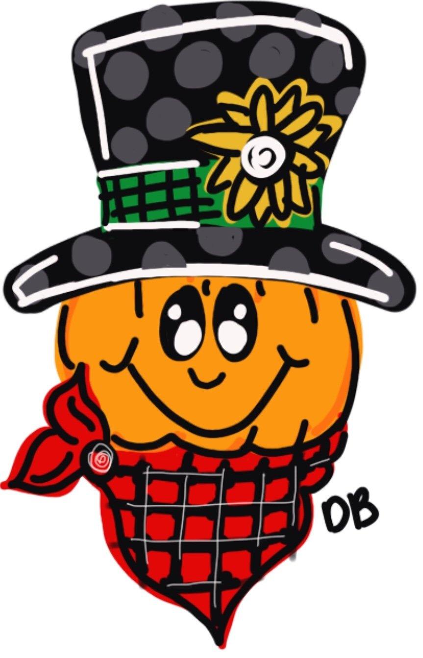 Halloween Pumpkin Door Hanger- Scarecrow Door Decor-Spooky-Fall-Wreath-wood cut out-hand painted door hanger
