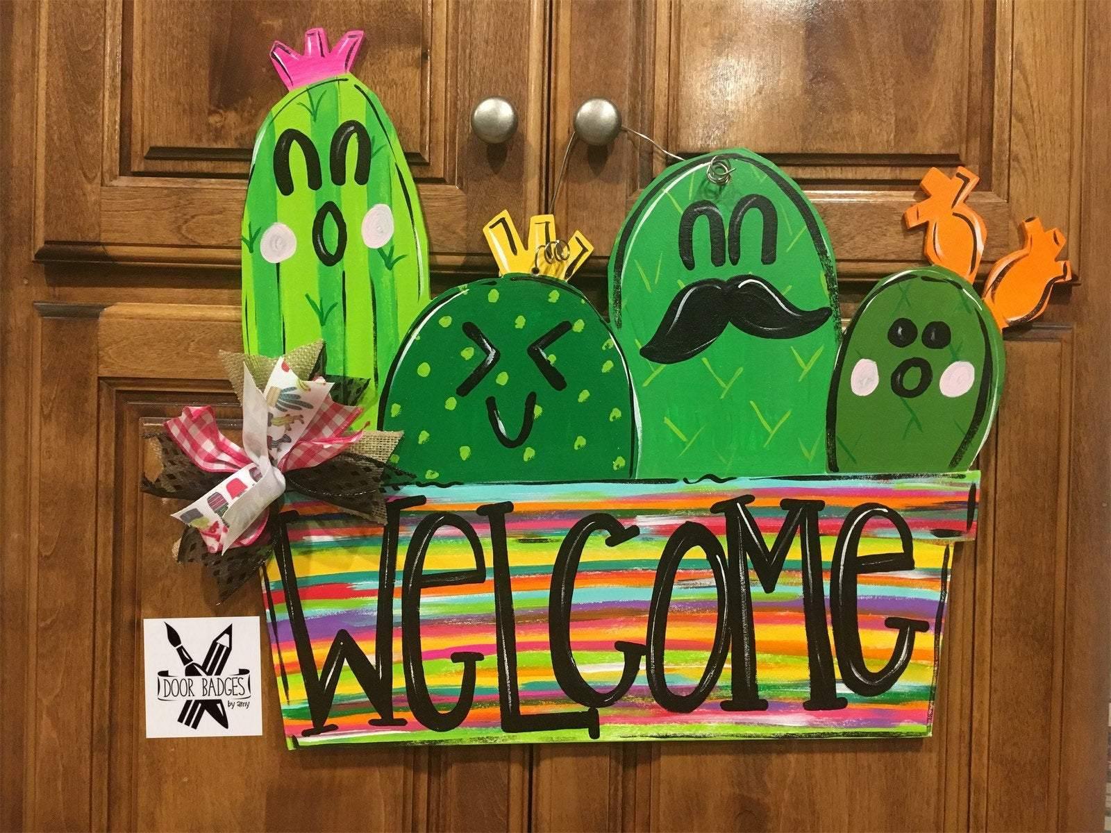 Cactus Door Hanger - Cactus Family door hanger