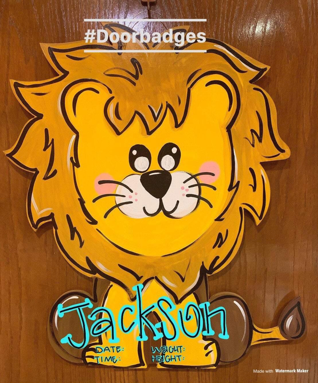 Baby Announcement Door Hanger - baby boy hospital door hanger