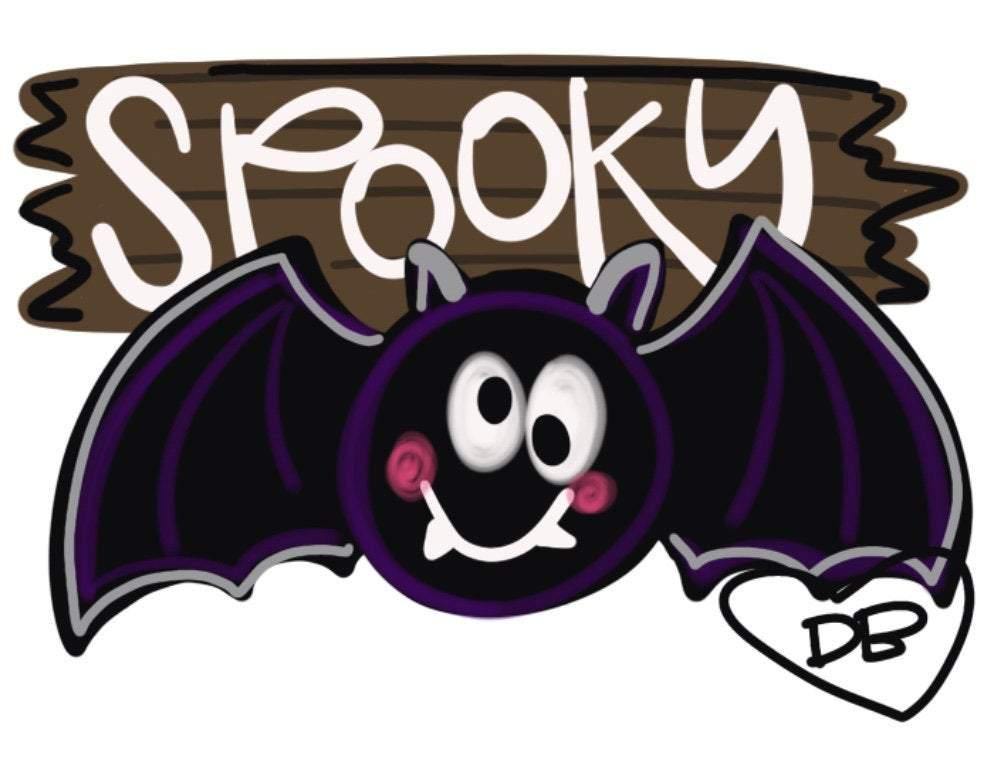Halloween Spooky Bat Door Hanger- Halloween Door Decor-Spooky-Fall-Wreath-wood cut out-hand painted door hanger