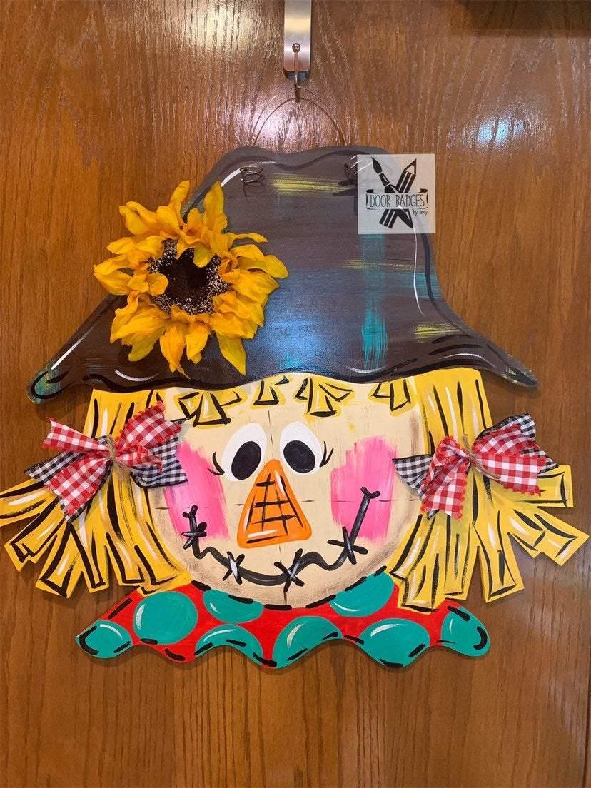 Fall Scarecrow Door Hanger - Girl Scarecrow