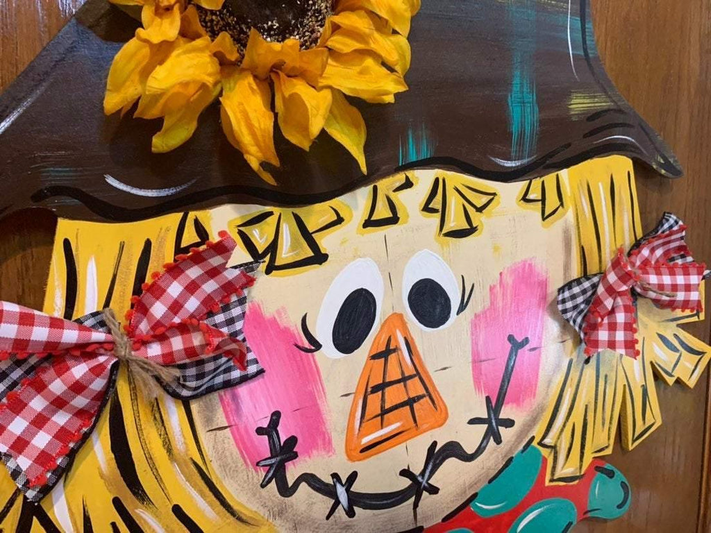 Fall Scarecrow Door Hanger - Girl Scarecrow