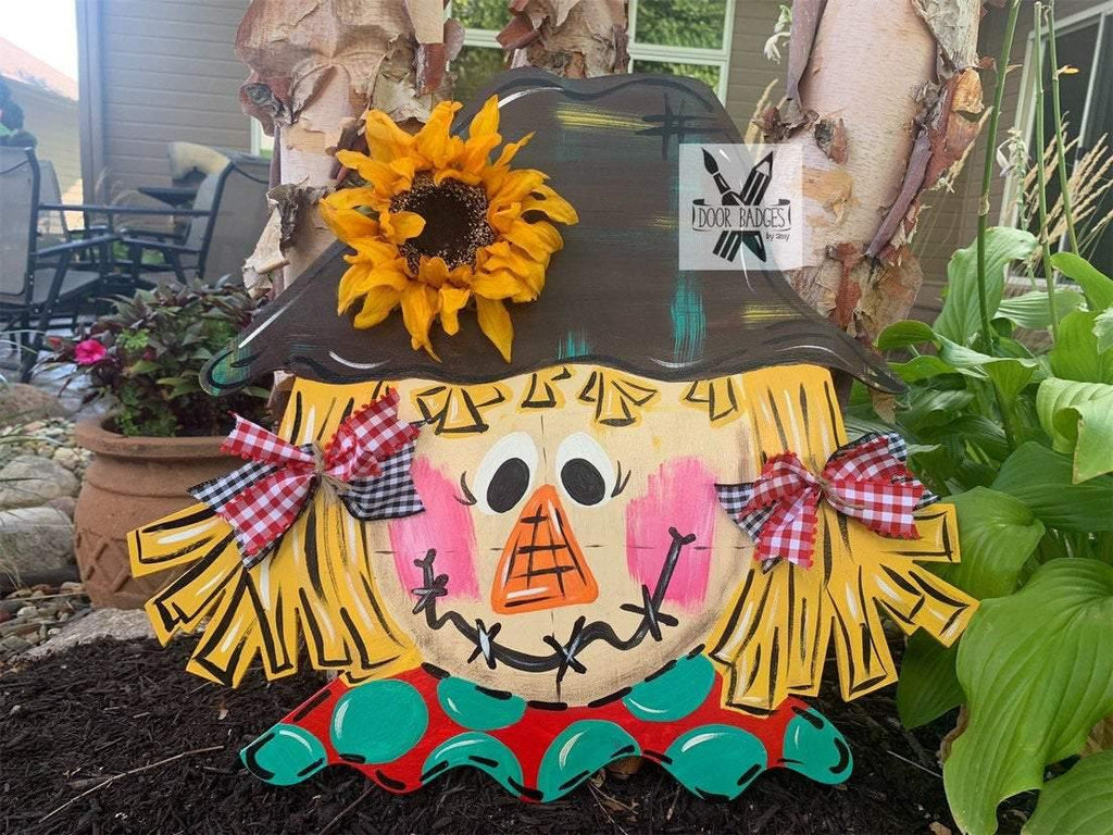 Fall Scarecrow Door Hanger - Girl Scarecrow