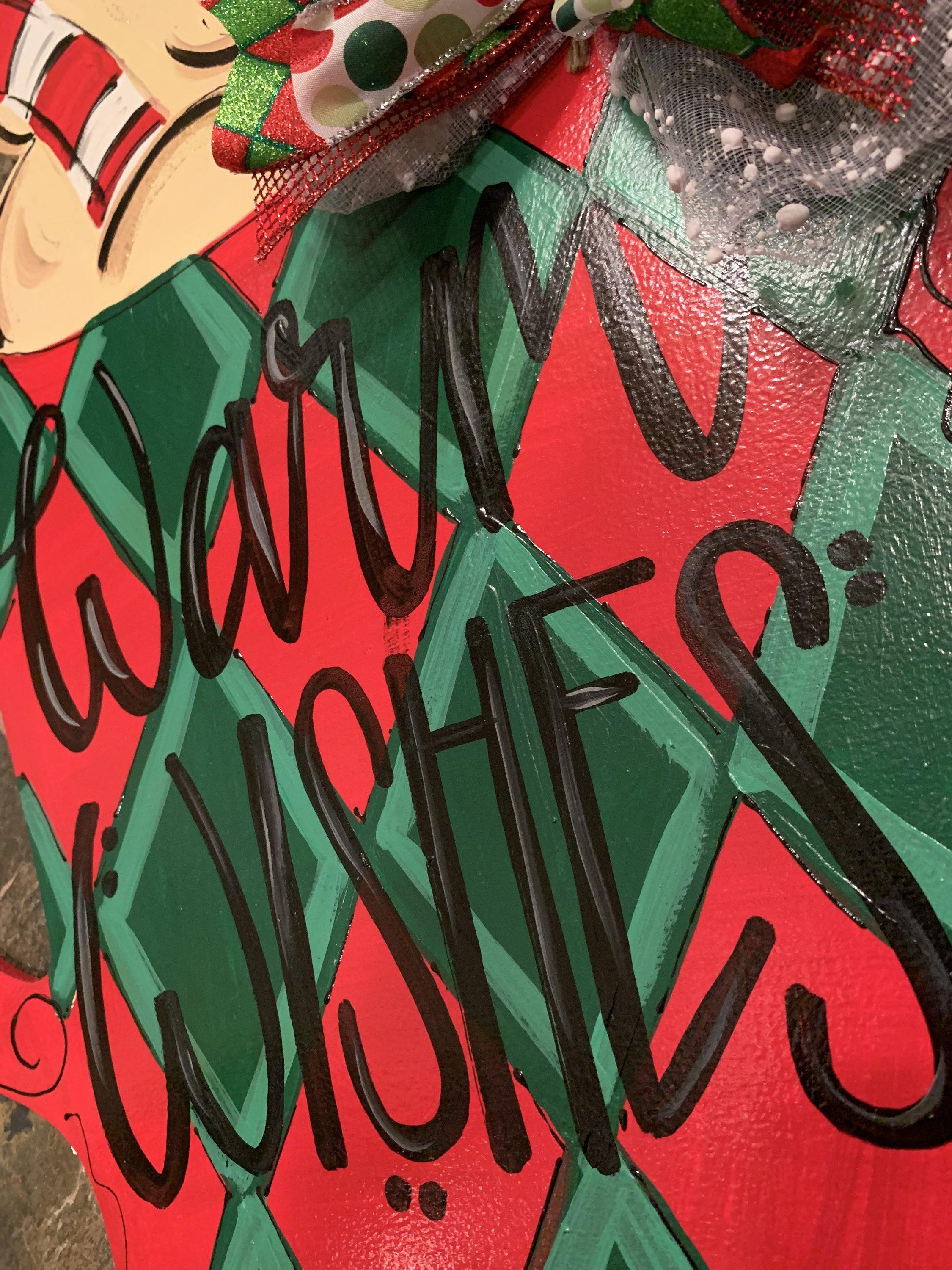 Christmas Door Hanger - Hot Chocolate Door Decor -