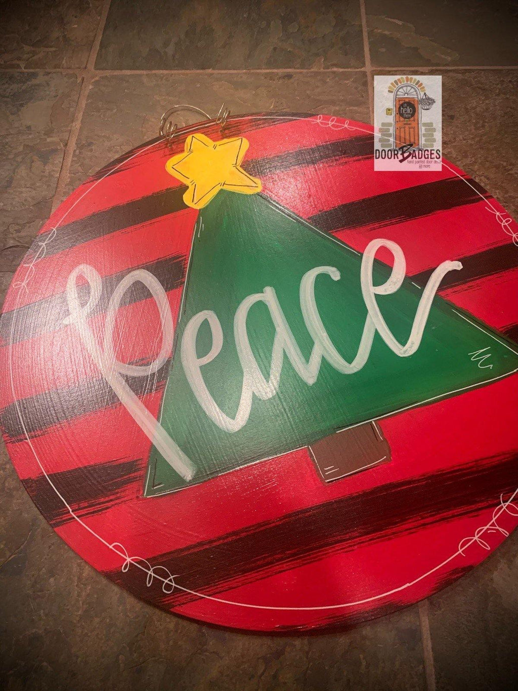 Christmas Tree Door Hanger - Peace -