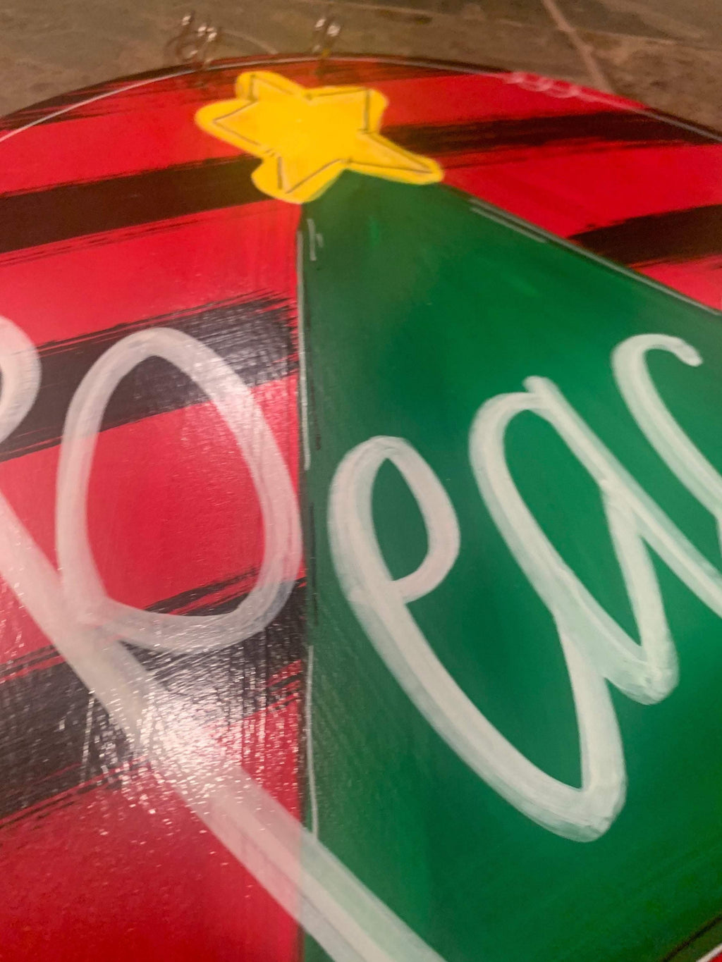 Christmas Tree Door Hanger - Peace -