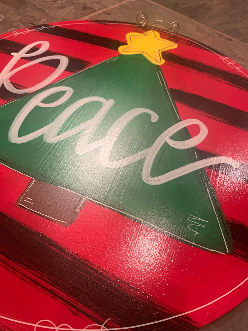 Christmas Tree Door Hanger - Peace -