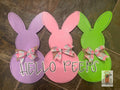 Easter Door Hanger - Bunny Peeps Door Hanger - Easter Peeps door Decor