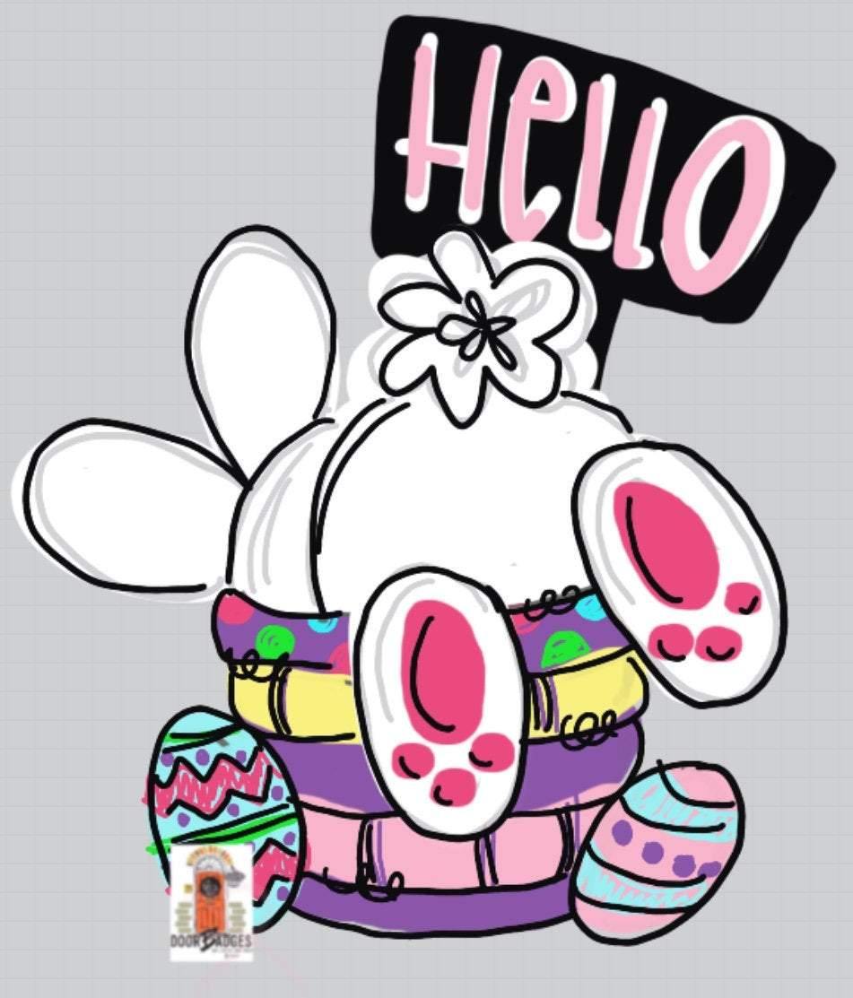 Easter Door Hanger-  Bunny Butt Door Hanger - Easter Basket door Decor
