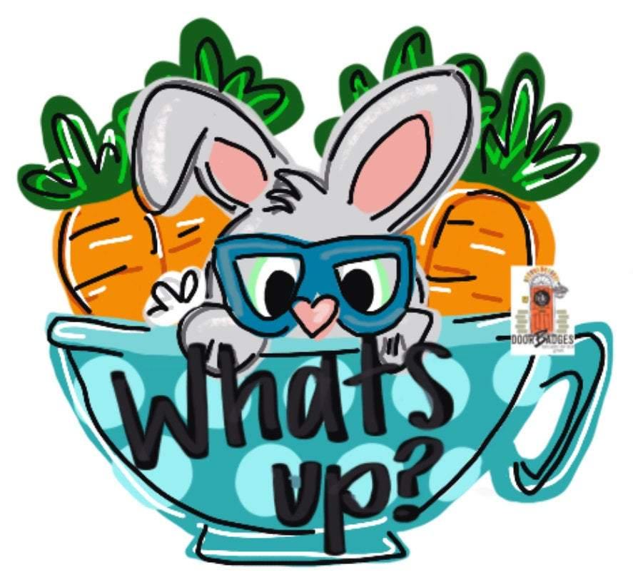 Easter Bunny in a Cup Door Hanger - Easter Cup door Decor