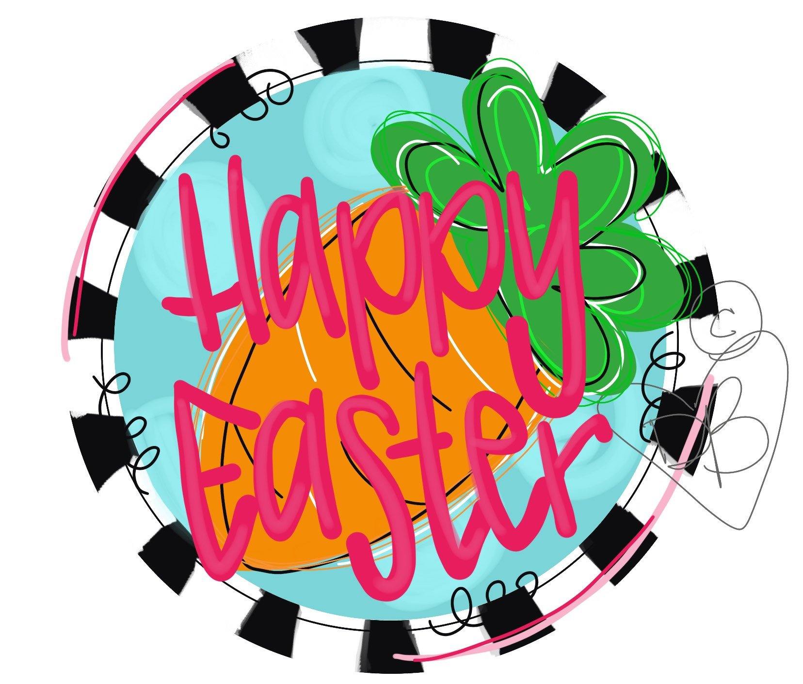 Easter carrot Door Hanger - Happy Easter door Decor -