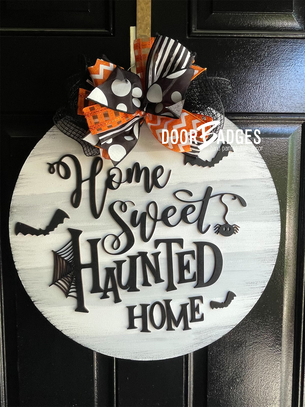 Halloween haunted house round Door Hanger