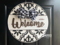 Farmhouse Distressed Faux Tile Doorhanger - 3D Summer Farmhouse door decor - wooden hand painted doorhanger
