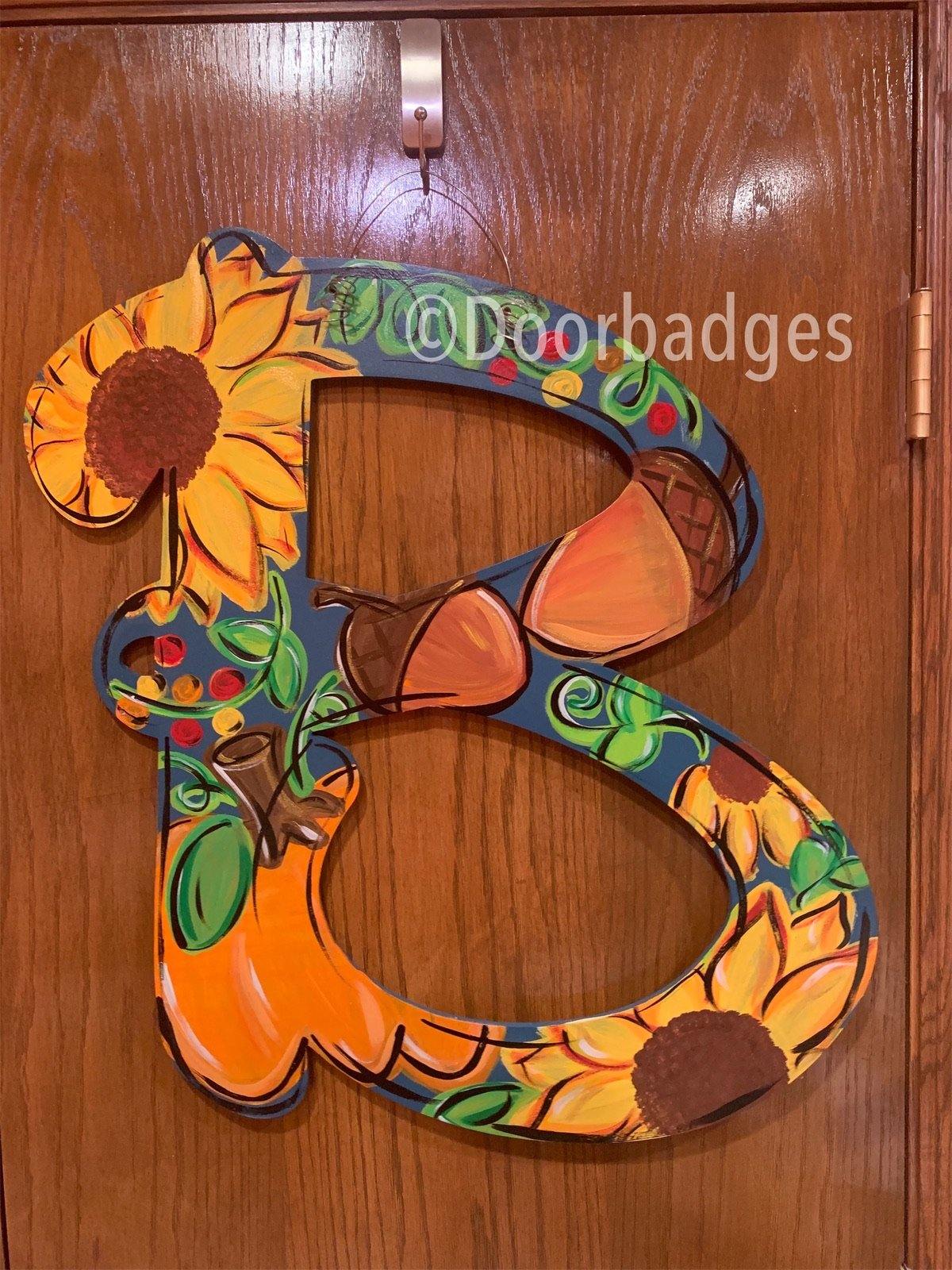 Monogram Letter Door Hangers - Summer - Pool - Fall - Christmas - Floral