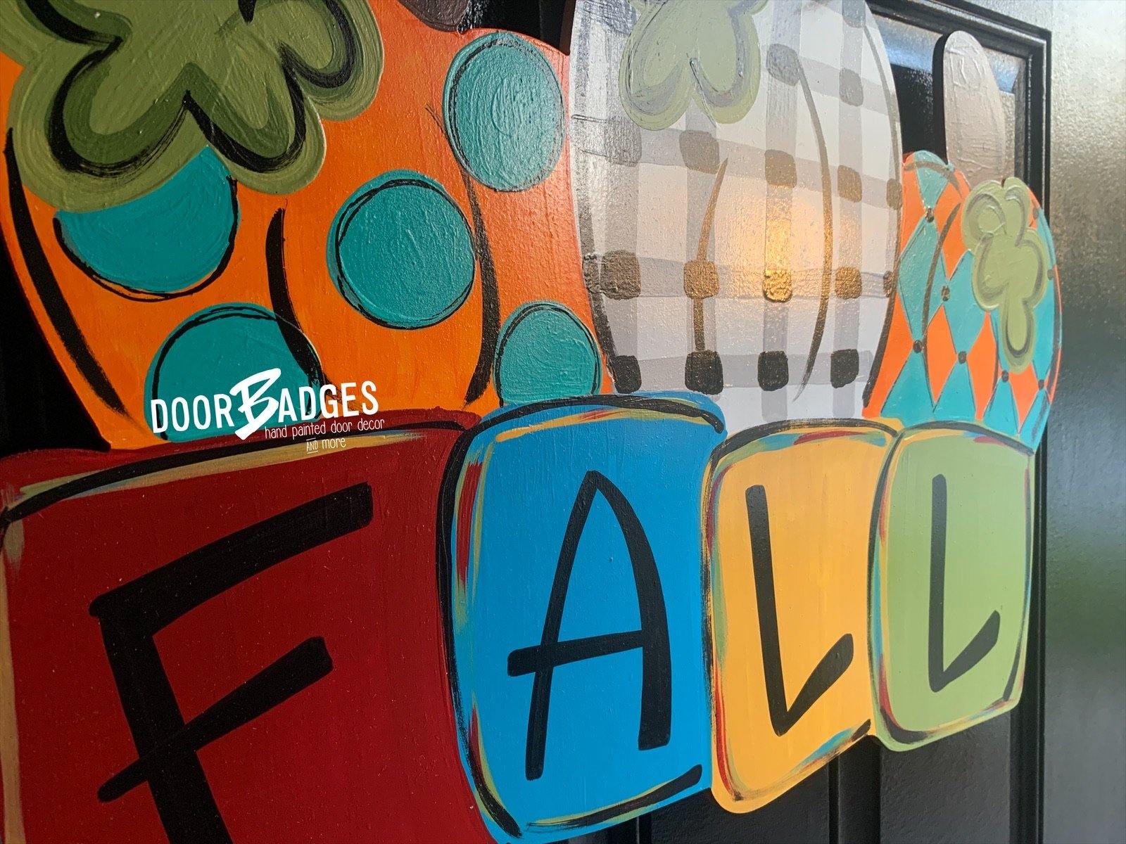 Fall Three Pumpkin Door Hanger - Fall - Autumn - harvest - Thanksgiving -  pumpkin - cut out hand painted door hanger