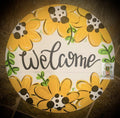 Daisy Summer Door Hanger - Daisy door Decor -  hand painted personalized door hanger