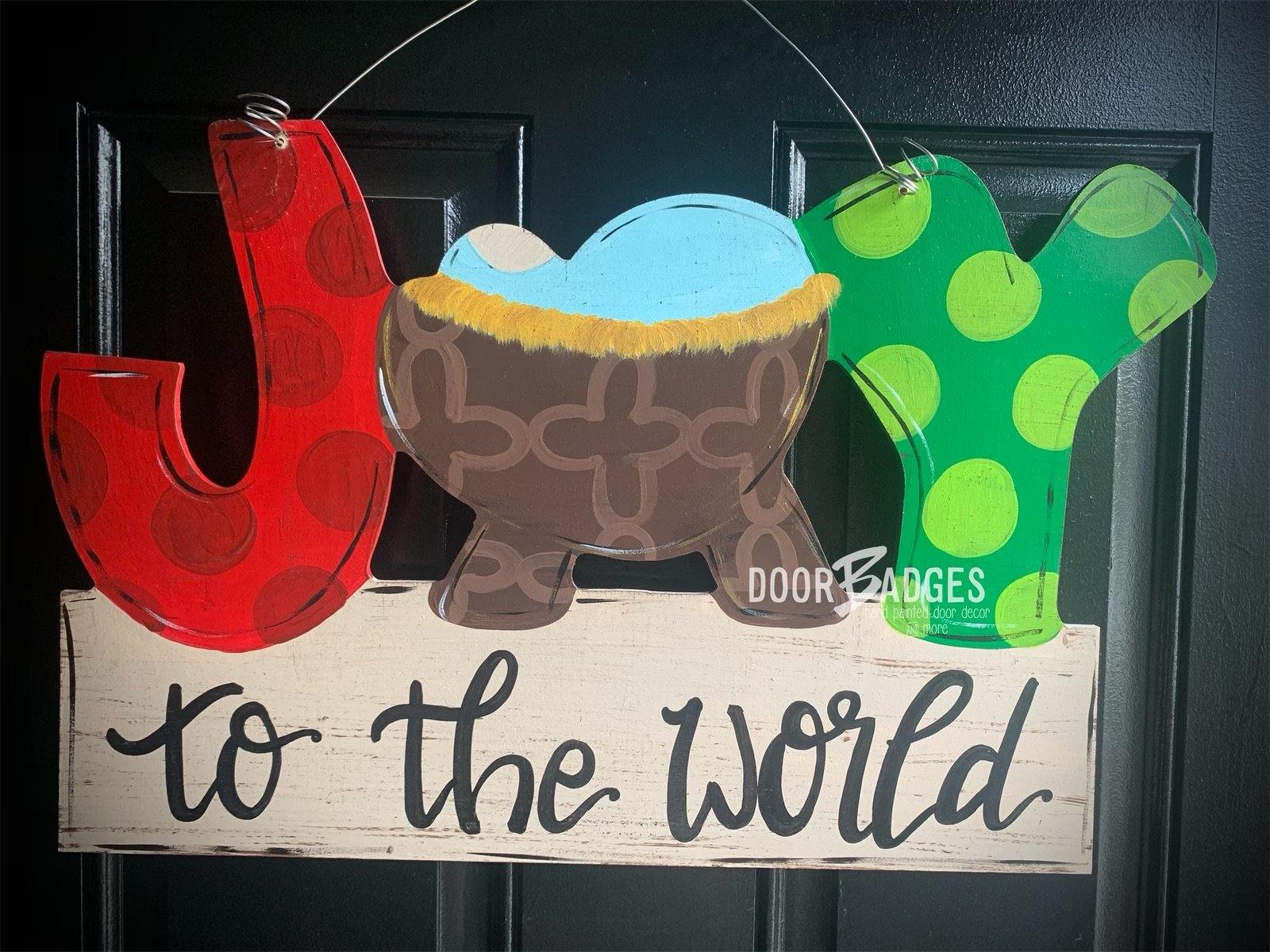 Christmas Joy Nativity Door Hanger - Religious Door Decoration