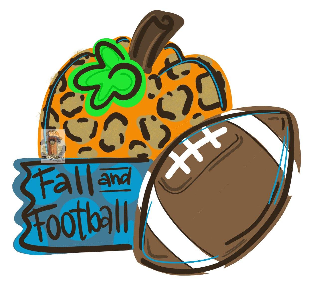 Fall & Football Door Hanger - Sport door Decor -  hand painted personalized door hanger