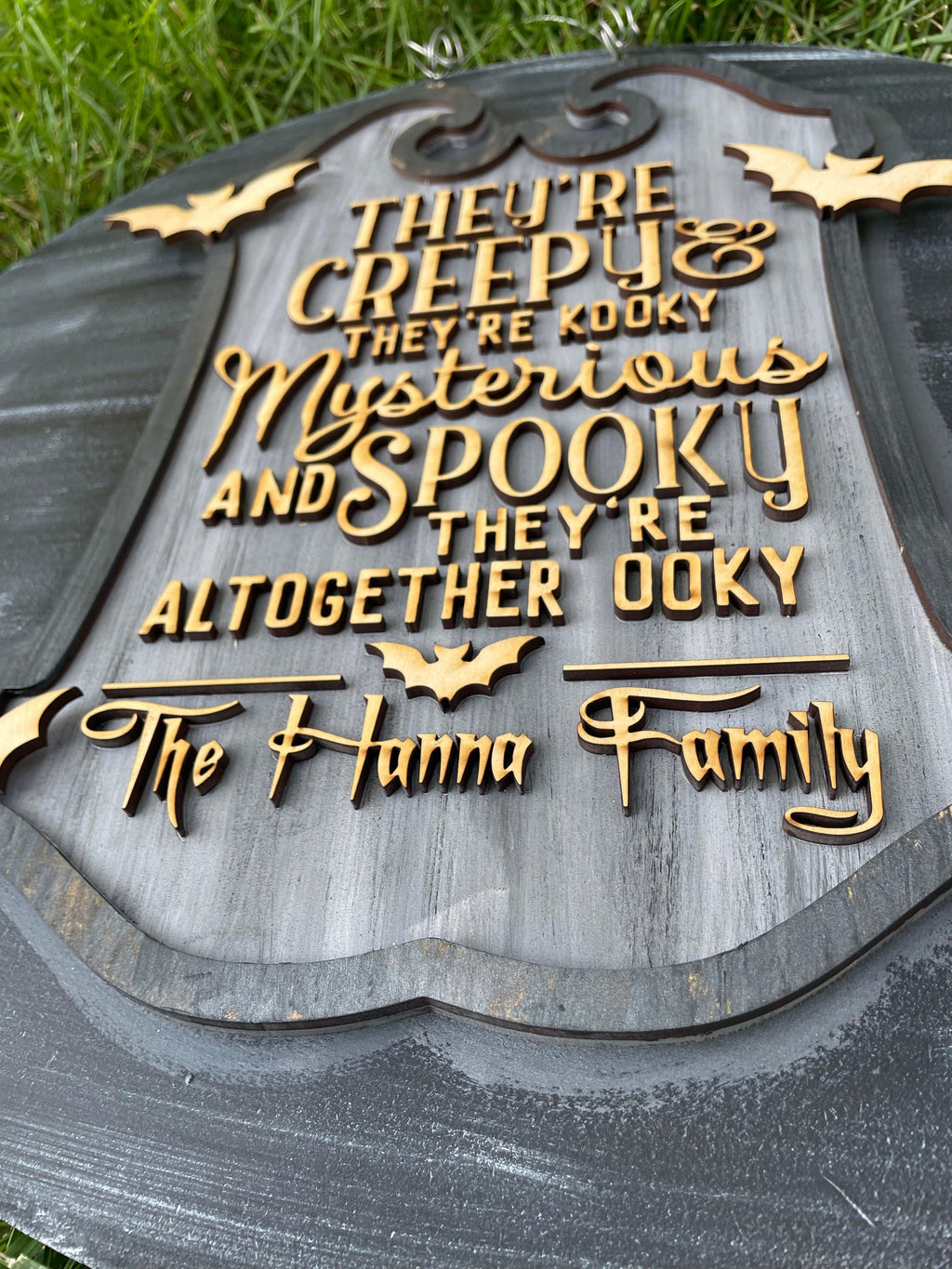 Halloween Ooky Door Hanger- Spooky-Fall-Wreath-wood cut out-hand painted door hanger