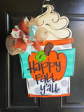 Fall Pumpkin Coffee Harvest Pumpkin spice Door Hanger