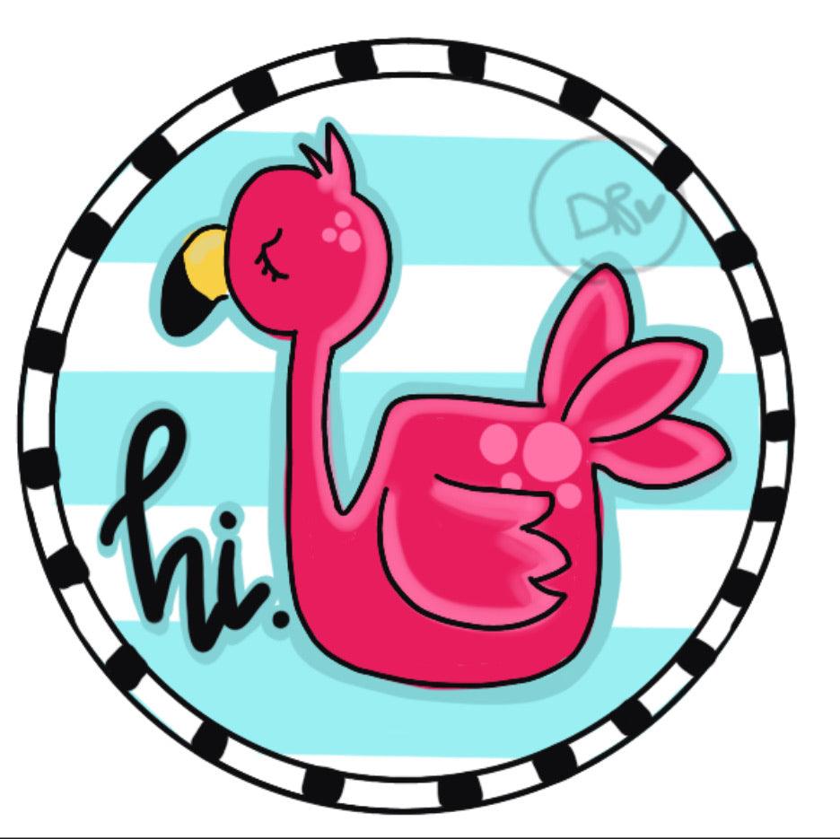 Flamingo Summer Door Hanger - Summer Door Decor -  hand painted personalized door hanger