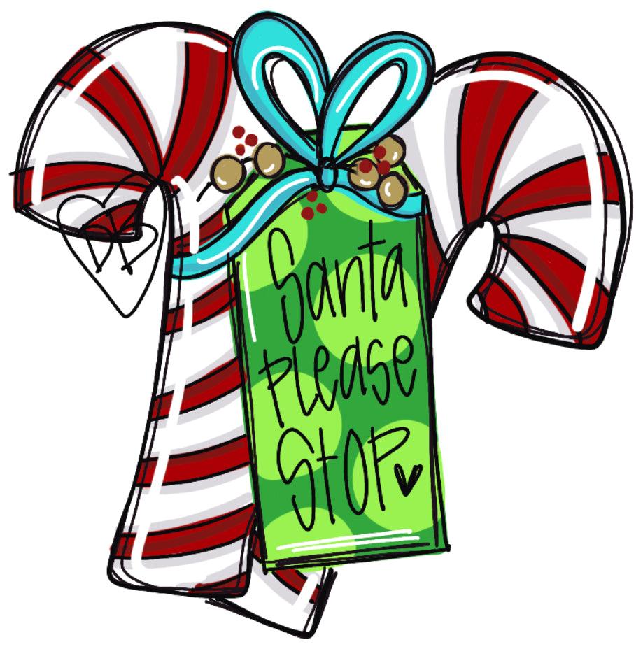 Double Candy Cane Christmas Door Hanger - Gift -  Holiday Winter Door Decor
