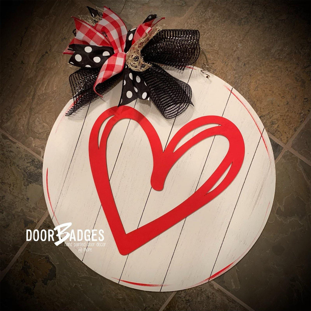 3D Valentine Heart Door Hanger - Valentines Day door Decor - valentine wreath - love hand painted personalized door hanger