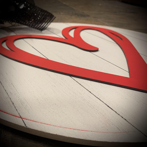 3D Valentine Heart Door Hanger - Valentines Day door Decor - valentine wreath - love hand painted personalized door hanger