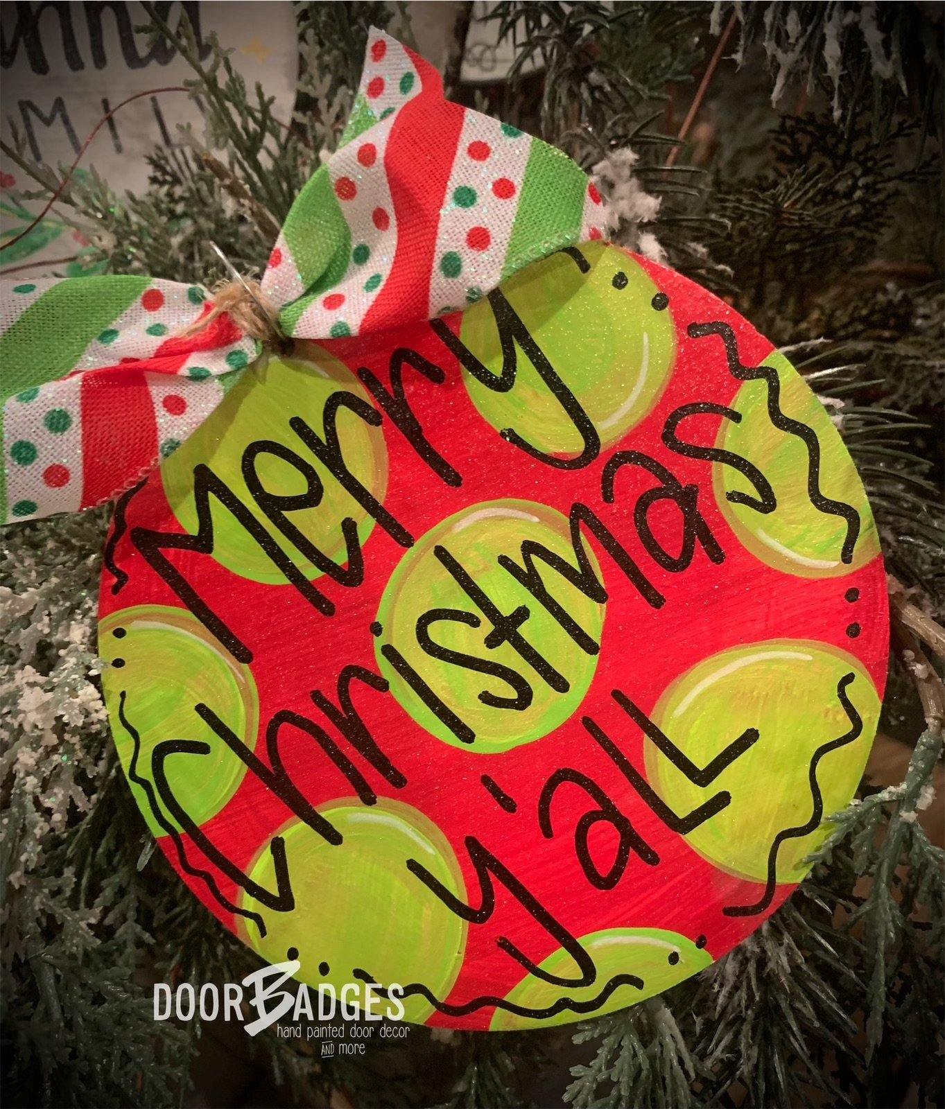 Christmas Ornament - Merry Christmas Y’all Wooden Ornament