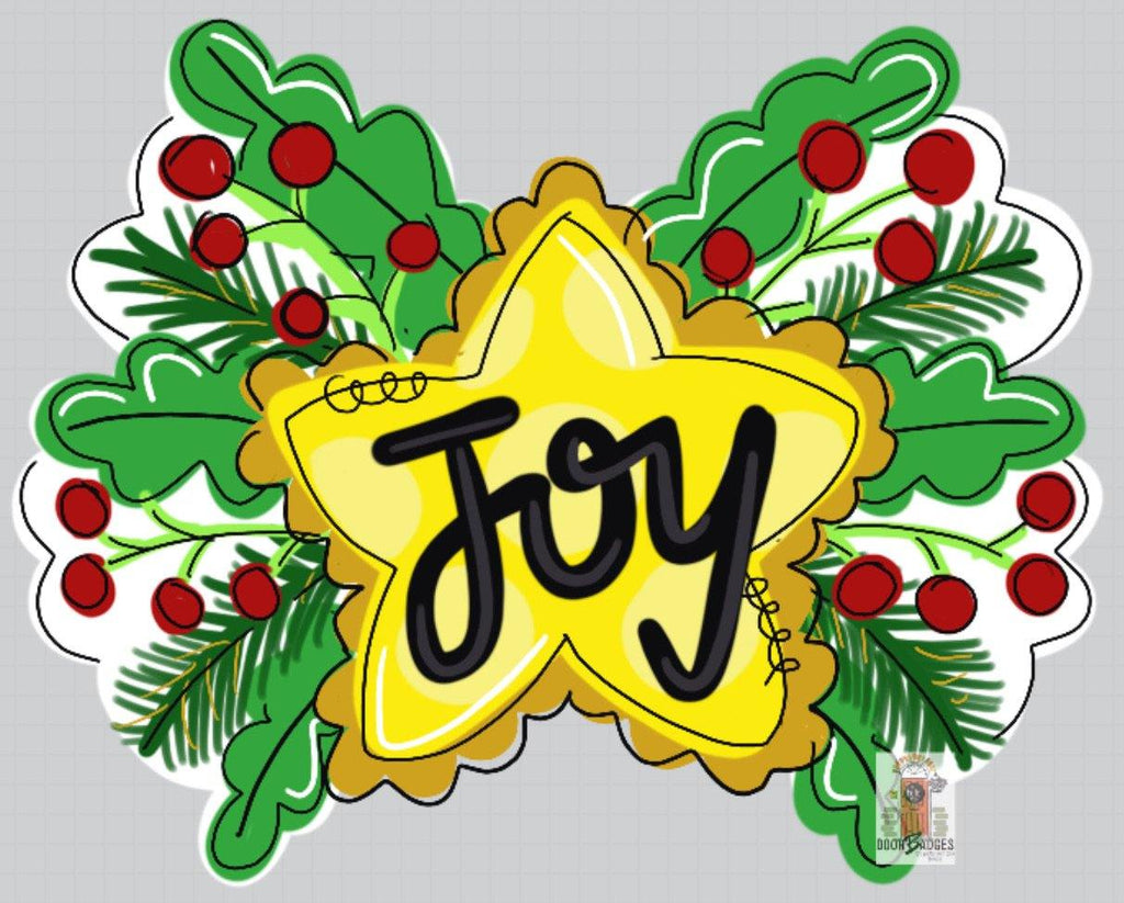 Christmas Star Joy Farmhouse Door Hanger - Joy Door Decor -  Holiday Door Decor, Christmas Wreath - Merry Christmas