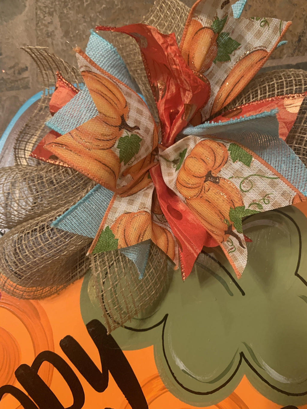Fall Pumpkin Door Hanger - Fall - Autumn - harvest - Thanksgiving -  pumpkin - thankful - cut out hand painted door hanger