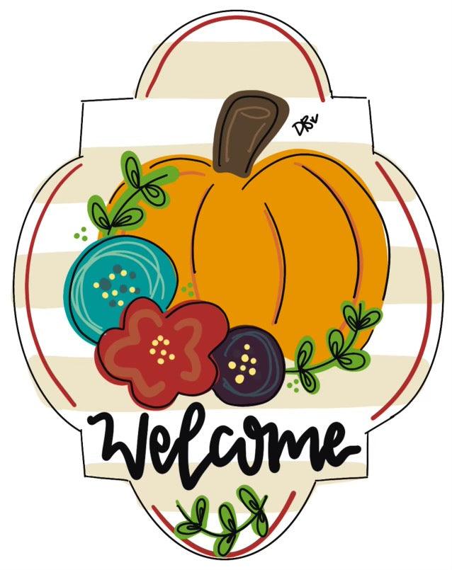 Pumpkin Plaque Door Hanger - Fall - Autumn - harvest - Thanksgiving -  pumpkin - thankful - cut out hand painted door hanger