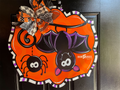 Halloween Bat and Spider Door Hanger- Witch Door Decor-Spooky-Fall-Wreath-wood cut out-hand painted door hanger
