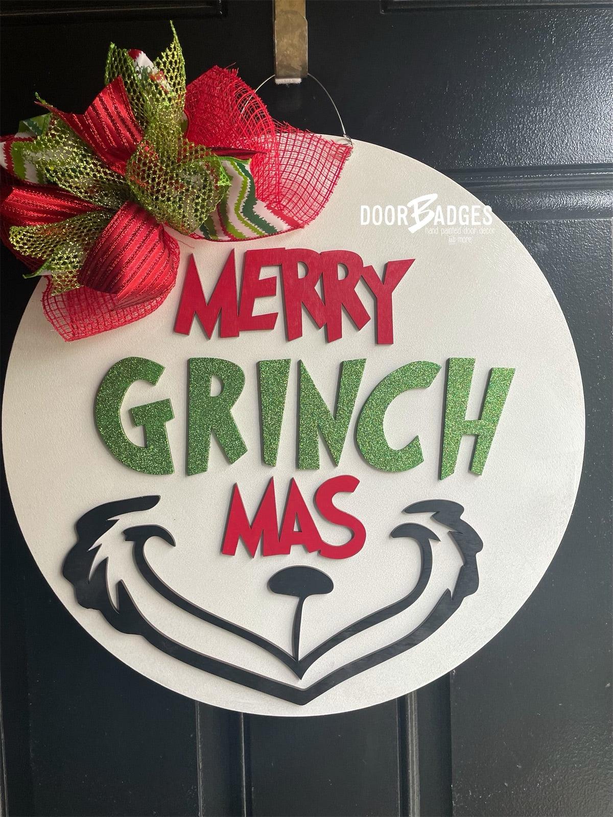 Merry Grinchmas Round door hanger -WHS FB