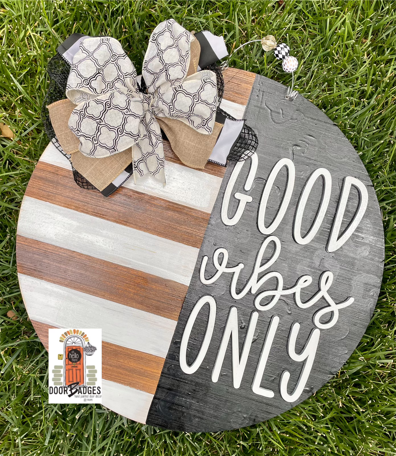 Good Vibes Only door hanger - Bennington Youth Football